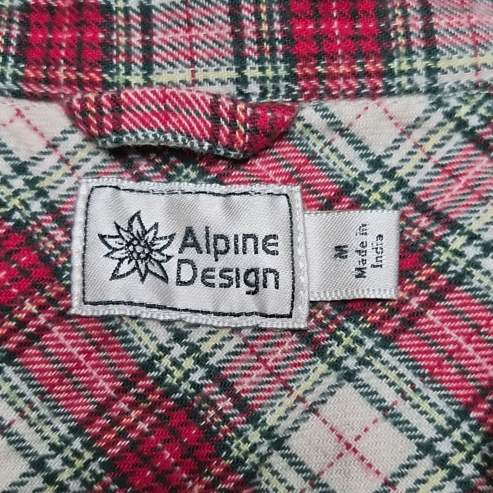 Alpine Design Red and White Plaid Button Down Shirt NWT Size M - Picture 7 of 12